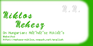 miklos mehesz business card